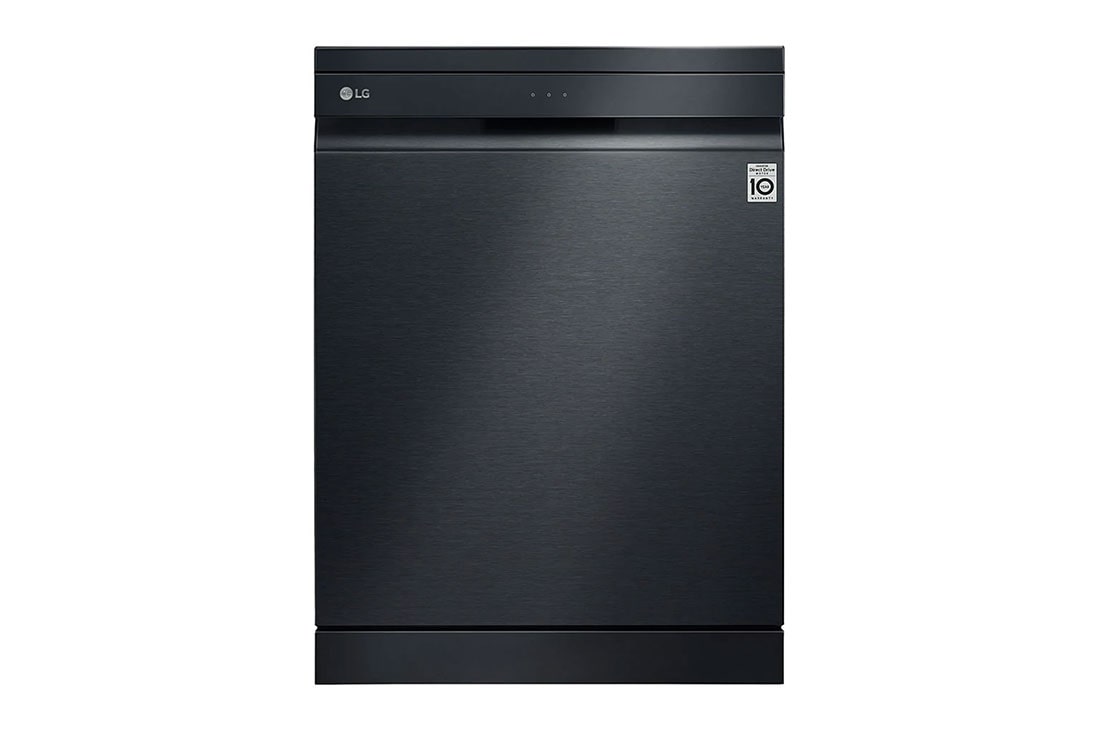 LG Lavavajillas LG QuadWash™, TrueSteam, Acero negro mate, clasificación D, con lavado a vapor y tercera bandeja, DF425HMS, DF425HMS