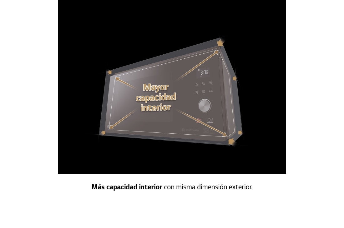 Microondas LG MH6535GDS Negro, Microondas + Grill: 1450W, 25 Litros, Smart  Inverter, Easy Clean, Stock