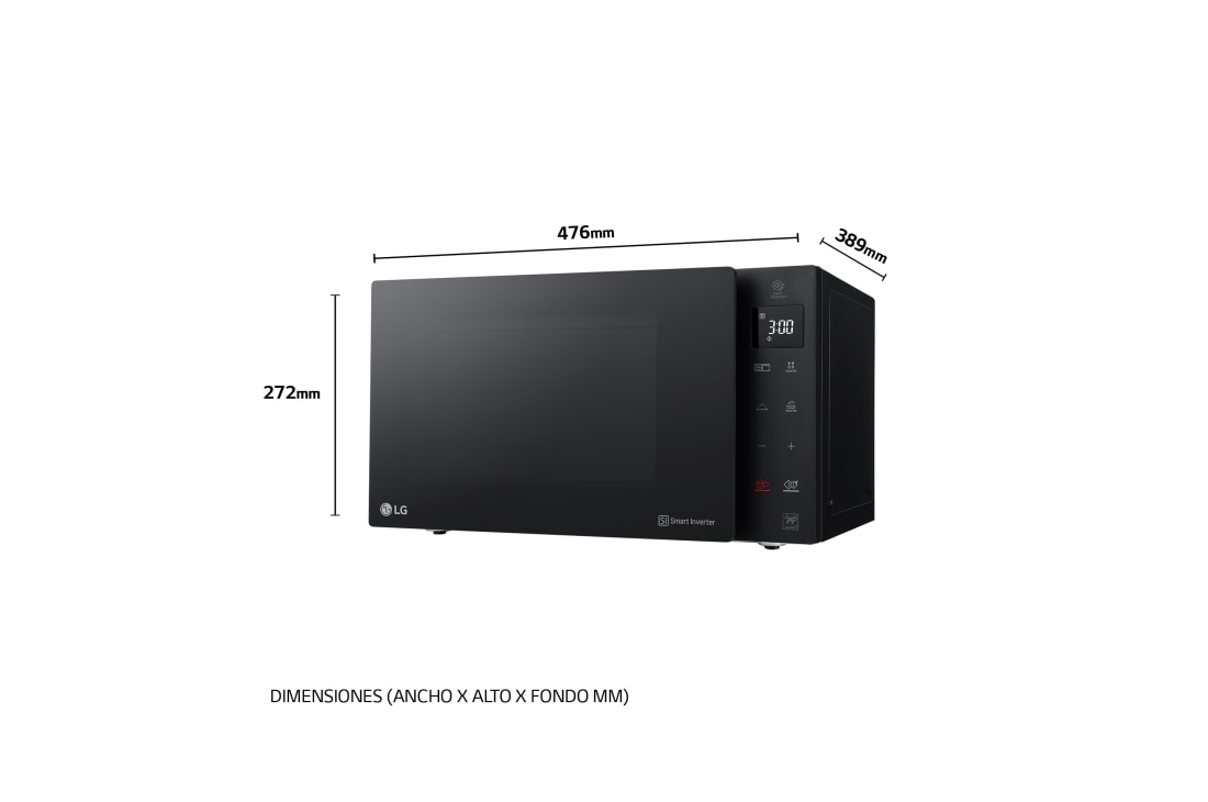 Microondas LG Grill Blanco Smart Inverter 1000W de 25 litros