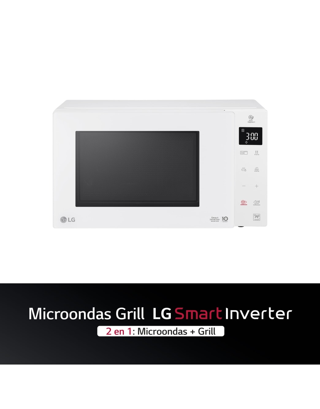 Microondas Grill Inox Smart Inverter 1000W de 25 litros LG