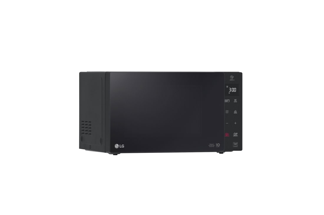 LG Microondas Grill Negro Smart Inverter 1200W de 32 litros, lg microondas MH7235GPS vista lateral izquierda, MH7235GPS