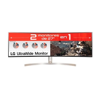 LG 49WL95C-W - Monitor Ultrapanoramico 21:9 LG UltraWide (Panel IPS: 5120x1440, 32:9, 350cd/m², 1000:1, sRGB >99%, curvo); diag. 124,5cm; entr,: HDMIx2, DPx1, USB-Cx1, USB-Ax4; altavoces 2x10W; Ajust. en altura e inclinación y giratorio.1
