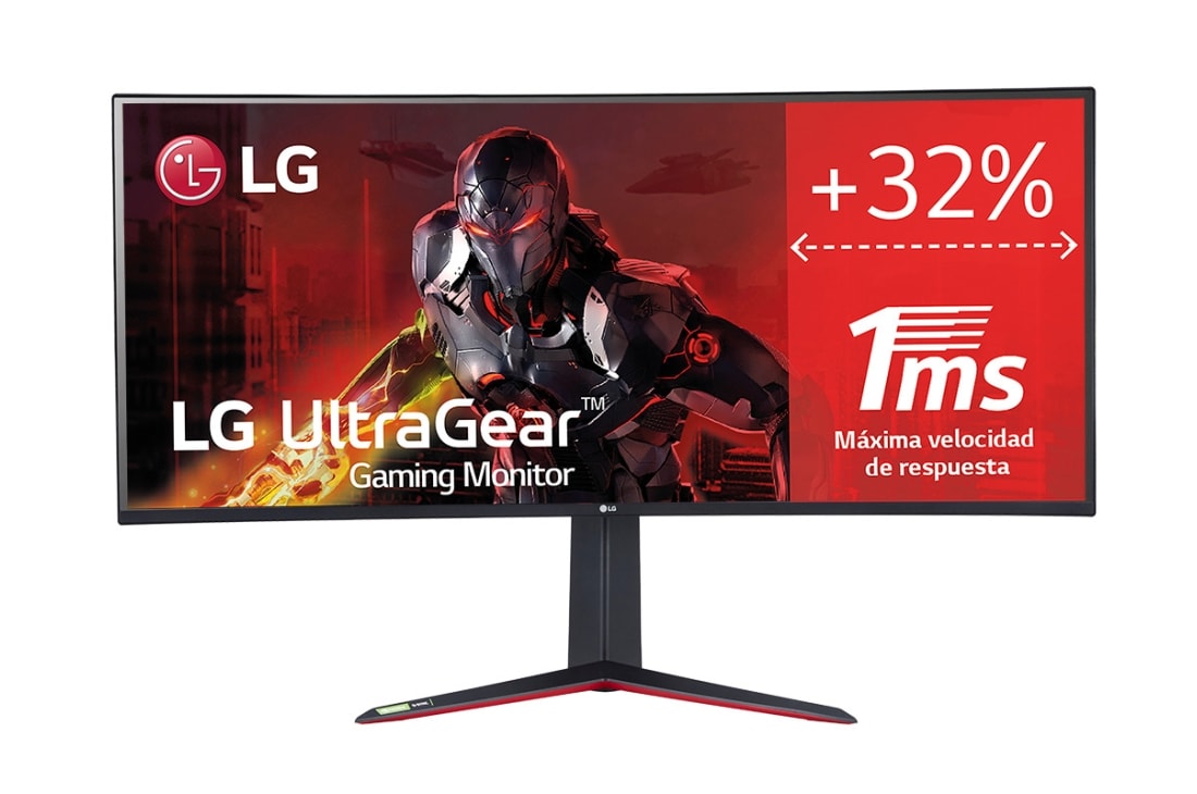 LG 38GN50G-B - Monitor Gaming LG UltraGear (Panel NanoIPS: 3840x1600, 450nit, 1000:1, DCI-P3>98%, 1ms); diag. 95,3cm; entr.: HDMIx2, DPx1, USB-Ax3; Amd Freesync G-Sync Compatible; Sphere Lighting, G, 38GN950, 38GN950-B