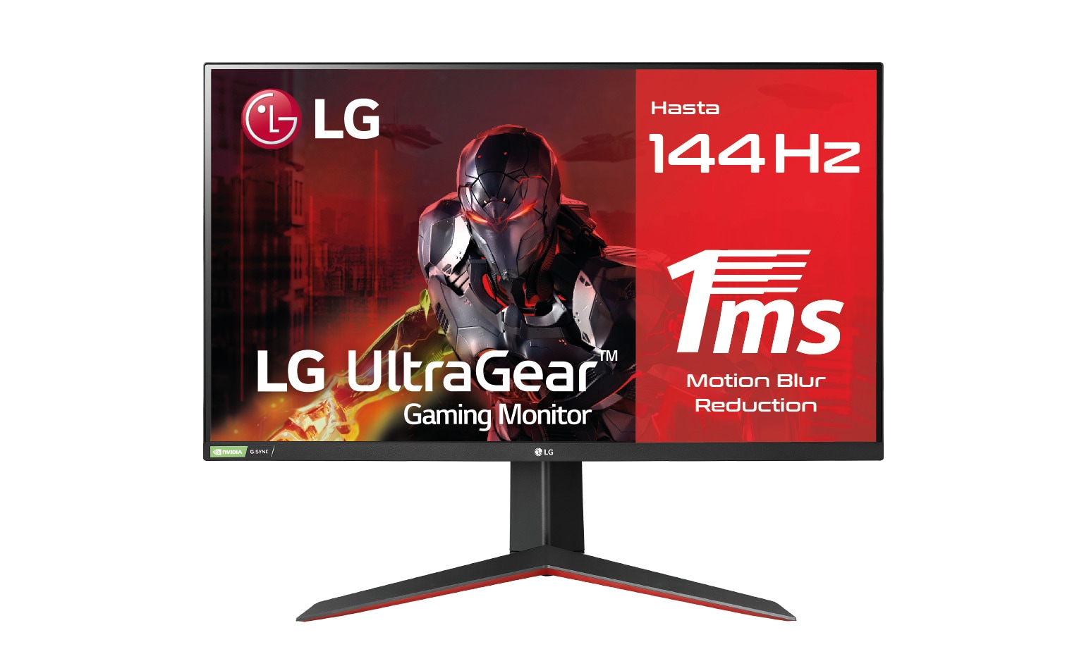 LG 27GN850-B -Monitor Gaming LG UltraGear (Panel IPS: 2560x1440p, 16:9, 400 cd/m², 1000:1, 144Hz, 1ms); DPx1, HDMIx2; G-Sync Compatible; Regulable en altura e inclinacion y pivotable, G1