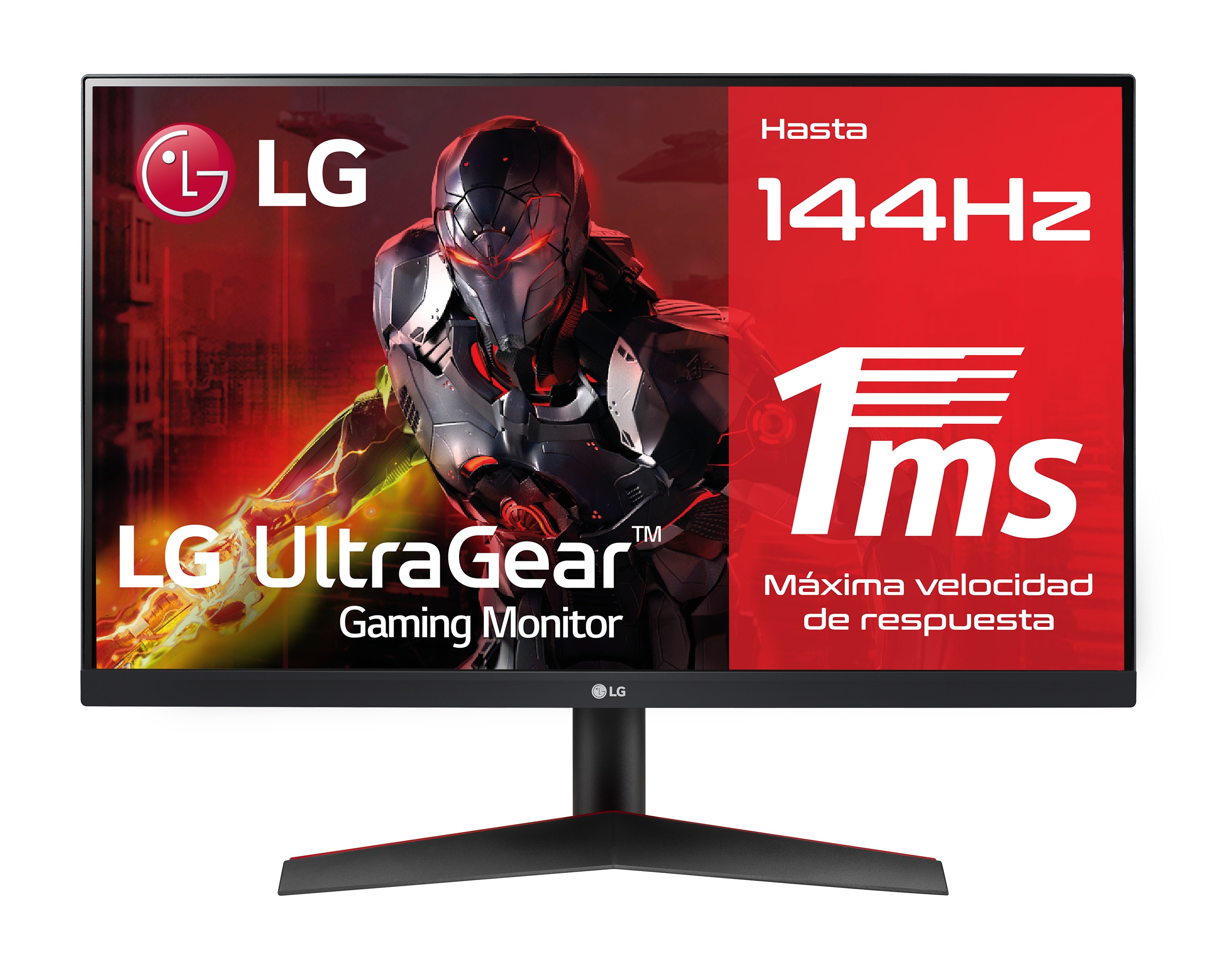 LG 24GN600-B -Monitor Gaming LG UltraGear (Panel IPS: 1920x1080p, 16:9, 300 cd/m², 1000:1, 144Hz, 1ms); DPx1, HDMIx2; AMD Freesync Premium; Regulable en inclinación ; HDR10, F, 24GN600-B