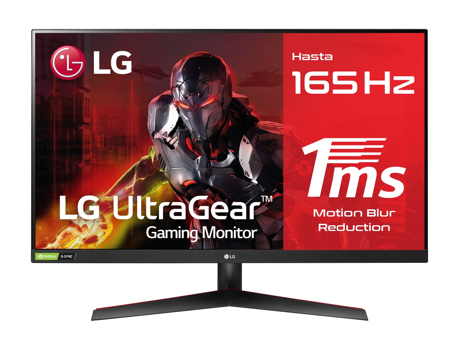 LG 32GN500B-AEU - Monitor Gaming LG UltraGear (Panel VA: 1920x1080p, 16:9, 300 cd/m², 3000:1, 165Hz, 5ms (MBR 1ms)); diag. 80,1cm; entradas: DP x1, HDMI x2; AMD Freesync Premium & G-Sync Compatible; Regulable en inclinación ; HDR10; marcos ultrafinos, F, Vista frontal, 32GN500-B