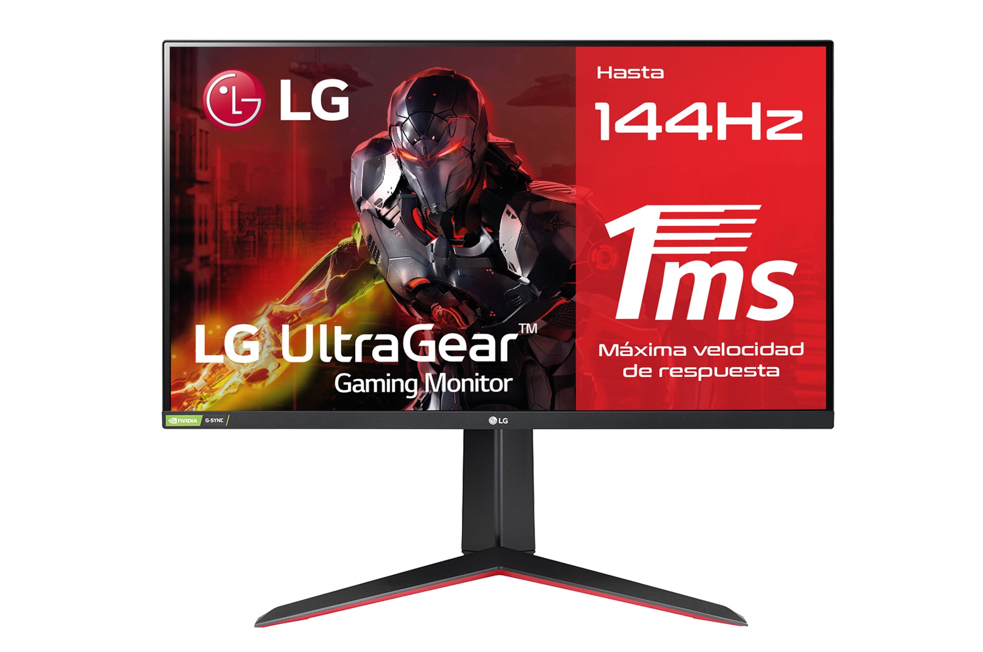 LG 27GN650-B - Monitor LG UltraGear (Panel IPS: 1920x1080p, 16:9, 350 cd/m², 1000:1, 144 Hz, 1ms); entradas: DP x1, HDMI x2;  G-Sync Compatible; Regulable en altura e inclinacion y pivotable, F, 27GN650-B