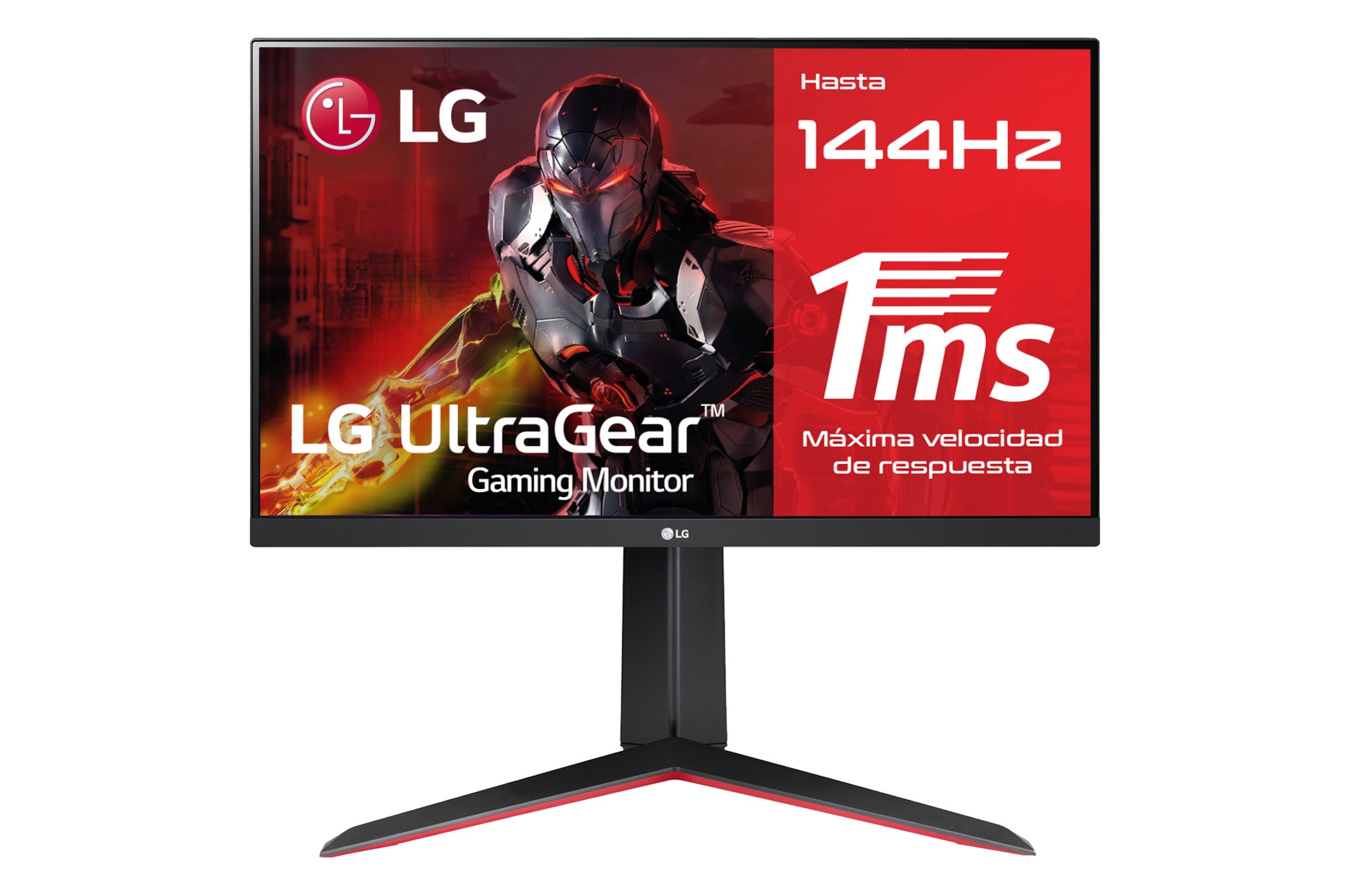 LG 24GN650-B - Monitor LG UltraGear (Panel IPS: 1920x1080p, 16:9, 350 cd/m², 1000:1, 144 Hz, 1ms); entradas: DP x1, HDMI x2;  G-Sync Compatible; Regulable en altura e inclinacion y pivotable, 24GN650-B