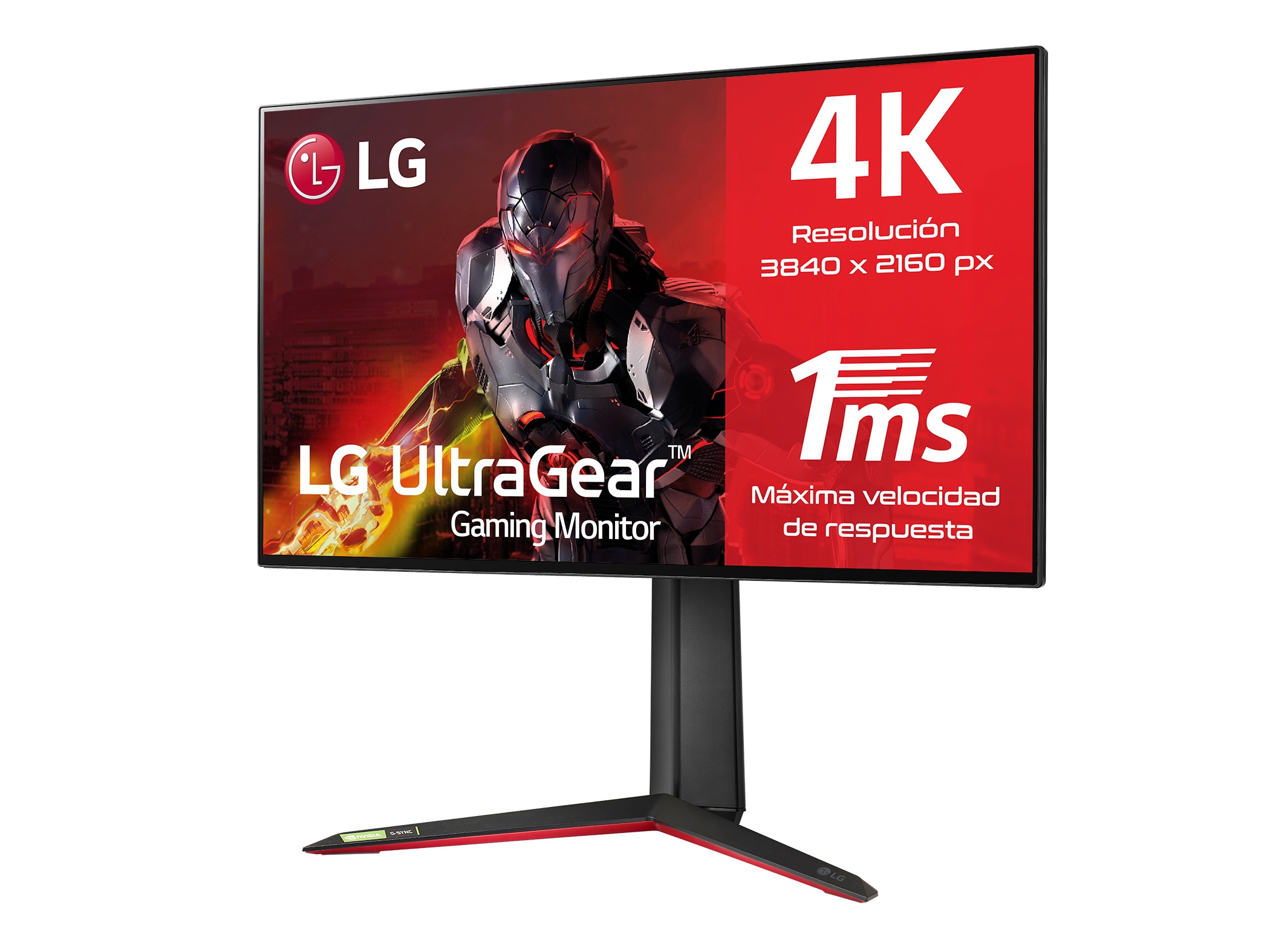 LG  LG 27GP950-B - Monitor Gaming LG UltraGear (Panel NanoIPS: 3840x2160, 400nit, 1000:1, DCI-P3>98%, 1ms); diag. 68,47cm; entr.: HDMI 2.1 x2, DPx1, USB-Ax3; AMD Freesync G-Sync Compatible, Vista lateral de +15 grados, 27GP950-B, thumbnail 2