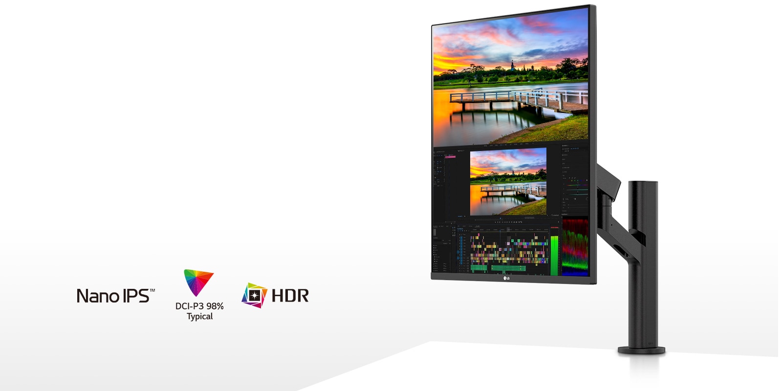 La pantalla Nano IPS admite un amplio espectro de colores, el 98 % de la gama de colores DCI-P3, y ofrece una reproducción de colores vibrantes compatibles con HDR10.