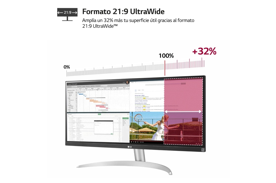Monitor LED IPS LG 29WQ600-W UltraWide Ultra Panoramico 29'' 21:9 2560x1080  WFHD HDR10 SRGB 99% Moni