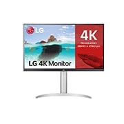 LG 27UP850N-W - Monitor para creadores LG 4K UHD (Panel IPS: 3840x2160, 400nit, 1200:1, HDR10, DCI-P3 >95%); diag. 68,4cm; entradas: HDMI x2, DP x1, USB-C™ x1, USB-A x2; Regulable en inclinación, altura y pivote, Vista frontal, 27UP850N-W, thumbnail 2