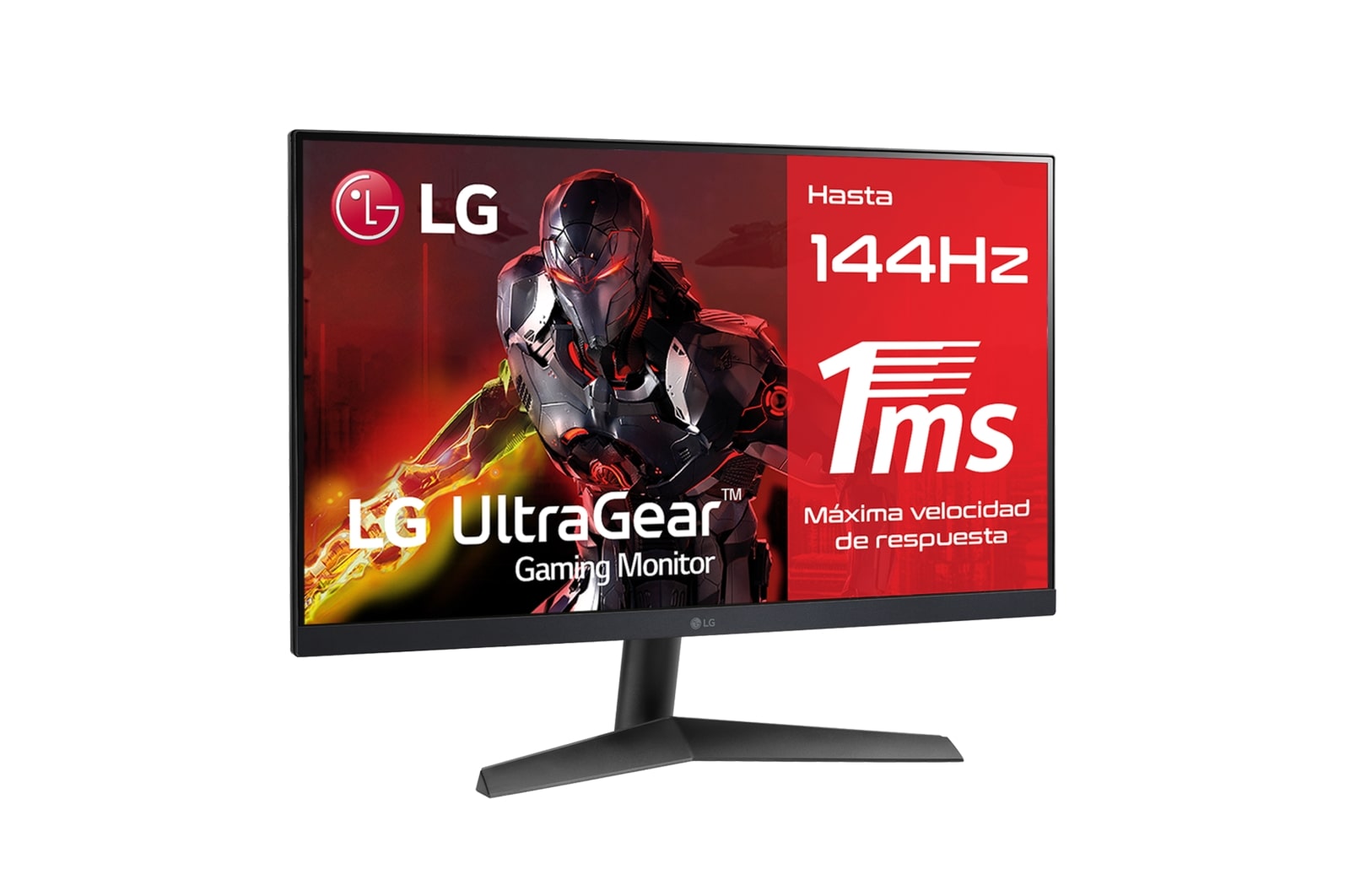 LG 24GN60R-B - Monitor gaming LG UltraGear (Panel IPS: 1920 x 1080 (FHD),  16:9, 300 cd/m², 1000:1, 1ms (GtG), 144 Hz); entradas: DP x1, HDMI x1;  FreeSync™ Premium