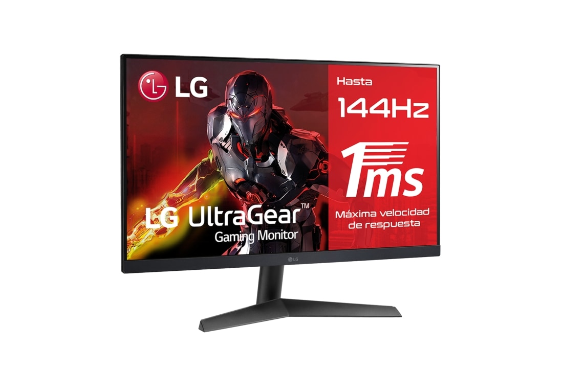 LG 24GN60R-B - Monitor gaming LG UltraGear (Panel IPS: 1920 x 1080 (FHD), 16:9, 300 cd/m², 1000:1, 1ms (GtG), 144 Hz); entradas: DP x1, HDMI x1; FreeSync™ Premium, 24gn60r, 24GN60R-B, thumbnail 0