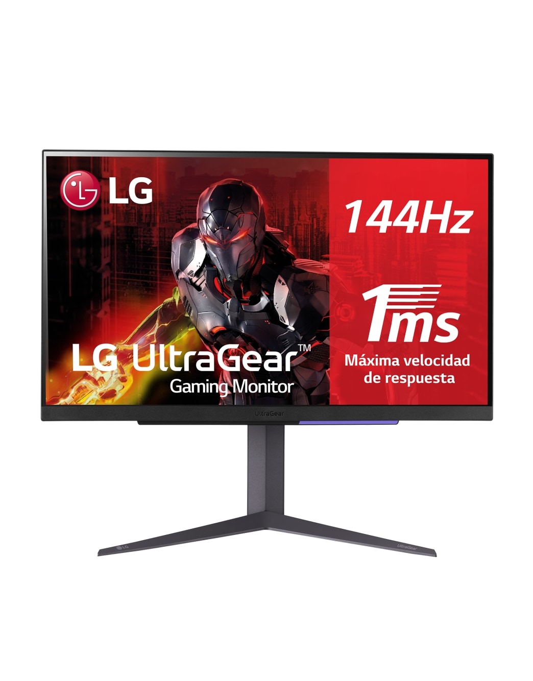 LG 27GR93U-B- Monitor gaming LG UltraGear (IPS: 3840x2160, 16:9, 400cd/m²,  1.07B:1, 1ms, 144Hz, DCI-P3>90%, HDR10); diag. 68.5cm; entr.: HDMI 2.1 x2,  DPx1, USB-Ax3; NVIDIA G-Sync™ Compatible, AMD FreeSync™ Premium, Hexagon  Lighting.