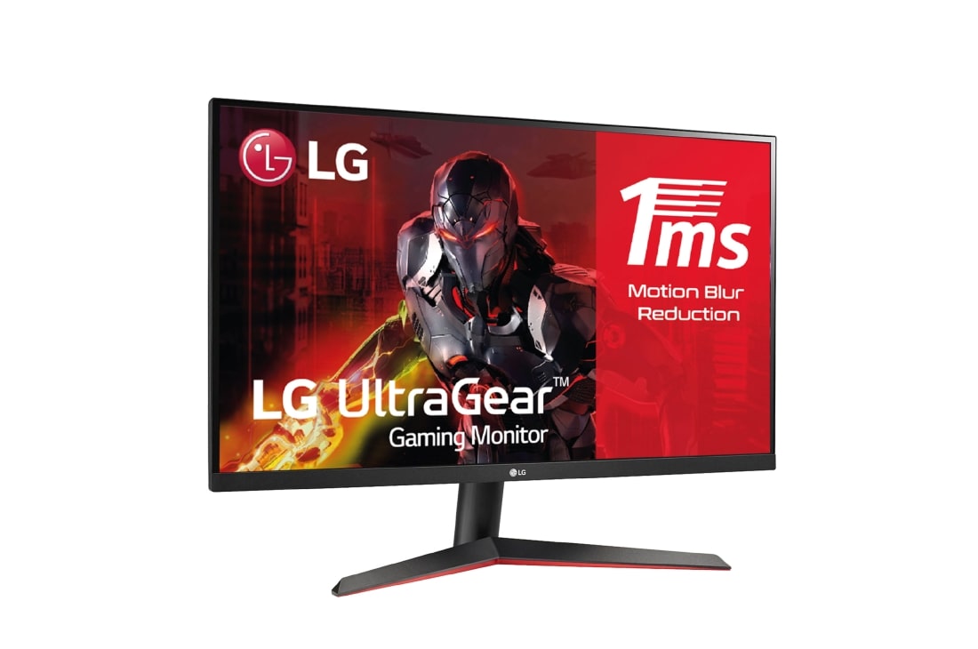 LG 27MP60GP-B - Monitor Gaming LG UltraGear™ (1920x1080p, 250cd/m², 1000:1, 1ms MBR, NTSC 72%); diag. 60,4cm; entradas: D-Sub x1, HDMI x1, DP x1; FreeSync™, front view, 27MP60GW-B