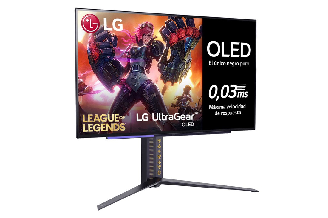 LG Monitor gaming LG UltraGear<sup>TM</sup> OLED Edición Limitada League of Legends | 27'', QHD, 240Hz, Vorderansicht, 27GR95QL-B