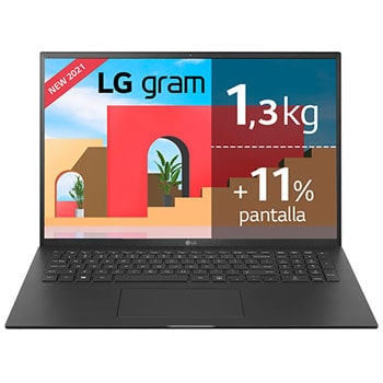 LG Gram 17Z90P Windows 11 Home - Portátil ultraligero de 43,2cm (17") WQXGA 16:10 IPS (1,3 Kg, autonomía 15h, Intel EvoTM i7 11ª gen., Iris Xe,  16GB RAM, 256GB SSD NVMe) Plata - Teclado Español1