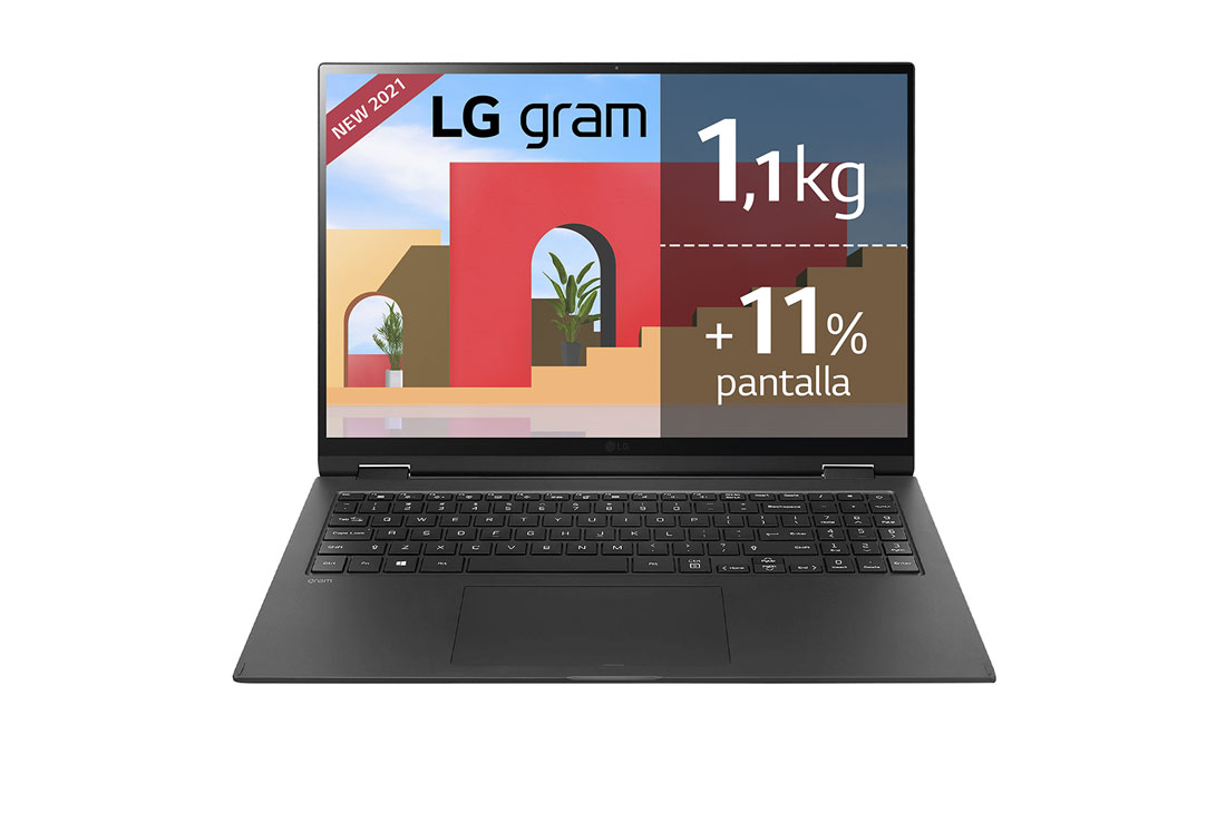 LG gram 16Z90P Windows 10 Pro - Portátil ultraligero de 40,6cm (16'') WQXGA 16:10 IPS (1,1Kg, autonomía 16,5h, Intel EvoTM i7 11ª gen., Iris Xe,  16GB RAM, 512GB SSD NVMe) Negro - Teclado Español, Vista frontal, 16Z90P-G-AP77B, thumbnail 15