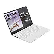 LG Ultra 13U70P Windows 11 Home - Portátil de 13” FHD IPS (980g, autonomía 11,5h, AMD Ryzen™ 4700, 16GB RAM, 512GB SSD NVMe) Blanco –  Teclado Español, Vista de +30º con el ordenador abierto, 13U70P-G-AA75B, thumbnail 3
