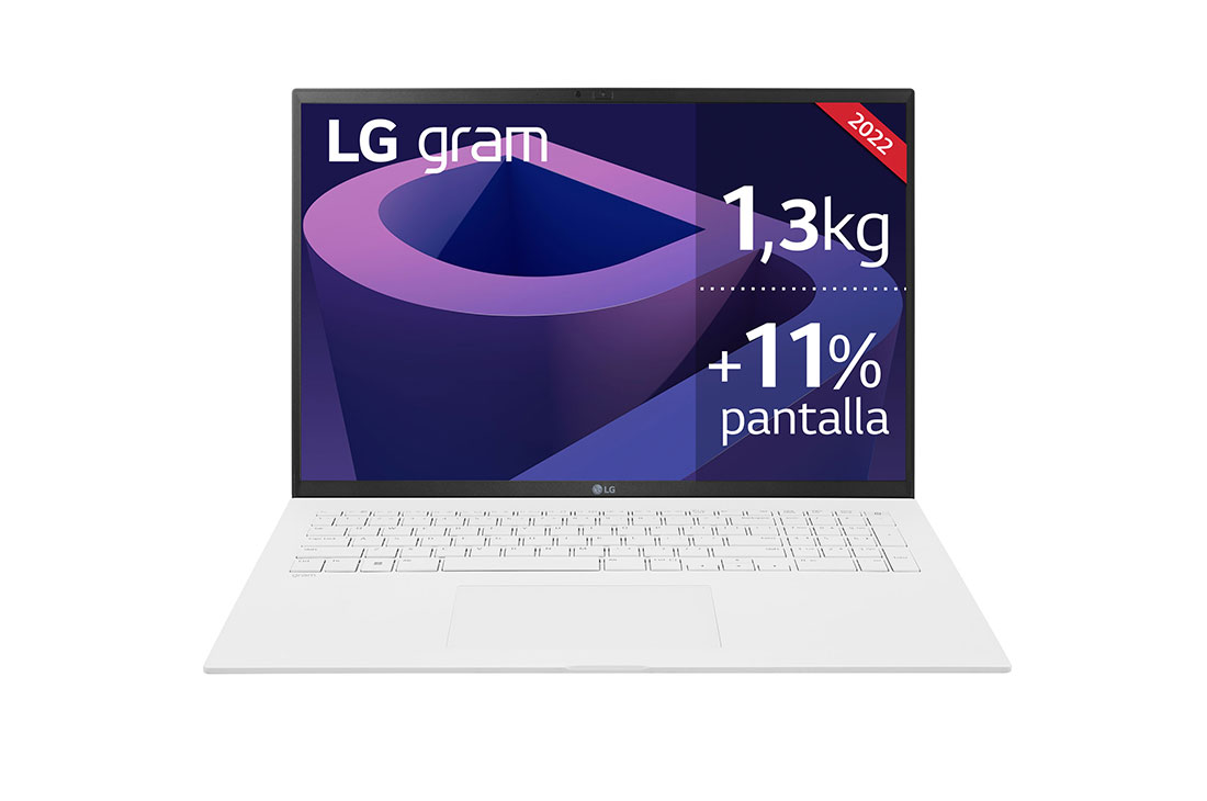 LG gram 17Z90Q Windows 11 Home - Portátil ultraligero de 43,2cm (17'') WQXGA 16:10 IPS (1,3 Kg, autonomía 15h, Intel EvoTM i7 12ª gen., Iris Xe,  16GB RAM, 1TB SSD NVMe) Blanco - Teclado Español, 17Z90Q-G.AA77B, 17Z90Q-G.AA77B