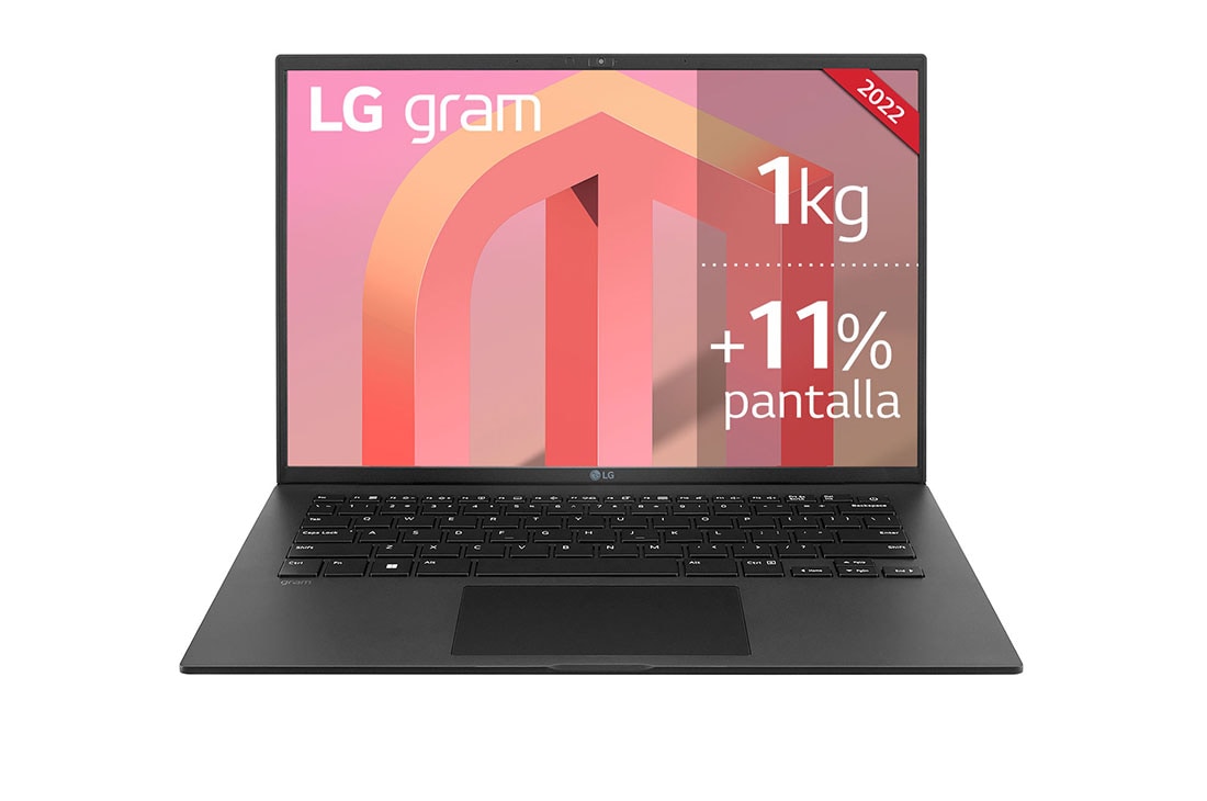 LG gram 14Z90Q Windows 11 Home - Portátil ultraligero de 35,56cm (14'') WUXGA 16:10 IPS (1kg, autonomía 14h. Intel EvoTM i7 12ª gen., Iris Xe,  32GB RAM, 1TB SSD NVMe) Negro - Teclado Español, 14Z90Q-G.AA56B, 14Z90Q-G.AD78B