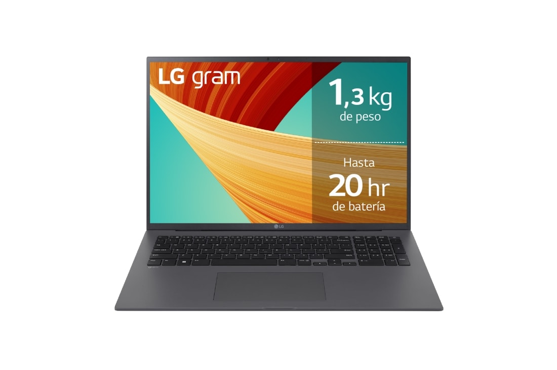 LG gram 17Z90R/ Windows 11 Home/ i7/ 32GB/ 1TB SSD/ 1,35Kg/ 20h, 17Z90R-G.AD79B vista frontal, 17Z90R-G.AD79B