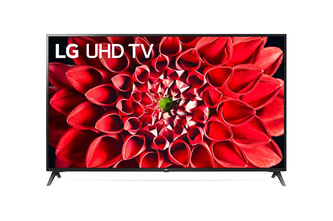 LG 70UN71006LA - Smart TV 4K UHD 177 cm (70'') con Inteligencia Artificial, Procesador Inteligente Quad Core, HDR10 Pro, HLG, Sonido Ultra Surround, 3xHDMI, 2xUSB 2.0, Bluetooth 5.0, WiFi [Clase de eficiencia energética G], vista frontal con imagen de relleno, 70UN71006LA