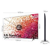 LG 4K NanoCell, SmartTV webOS 6.0, Procesador de Imagen 4k Quad Core [Clase de eficiencia energética G], 75NANO756PA, thumbnail 2