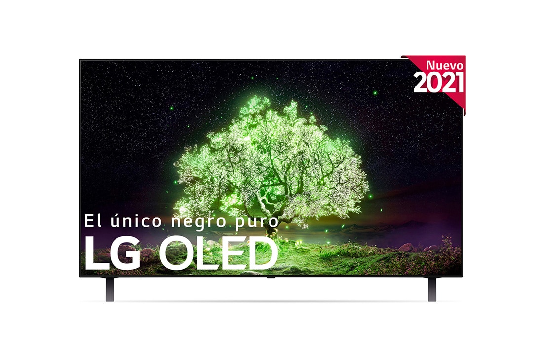 LG 4K OLED, SmartTV webOS 6.0, Procesador Inteligente 4K α7 Gen4 con AI, HDR Dolby Vision, DOLBY ATMOS [Clase de eficiencia energética G], vista frontal, OLED48A16LA