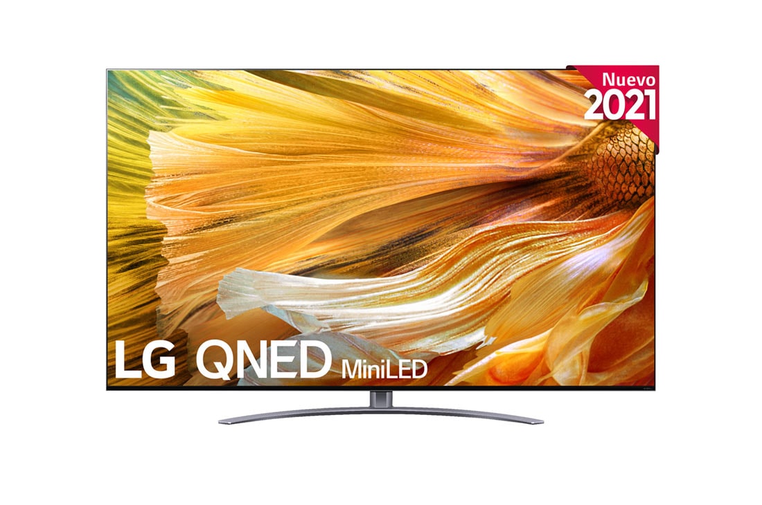 LG TV LG 4K QNED Mini LED, SmartTV webOS 6.0, Procesador Inteligente 4K α7 Gen4 con AI, Gaming Pro TV, Compatible con el 100% de formatos HDR, HDR Dolby Vision, DOLBY ATMOS, Eficiencia energética G, Una visión frontal del LG QNED TV, 65QNED916PA