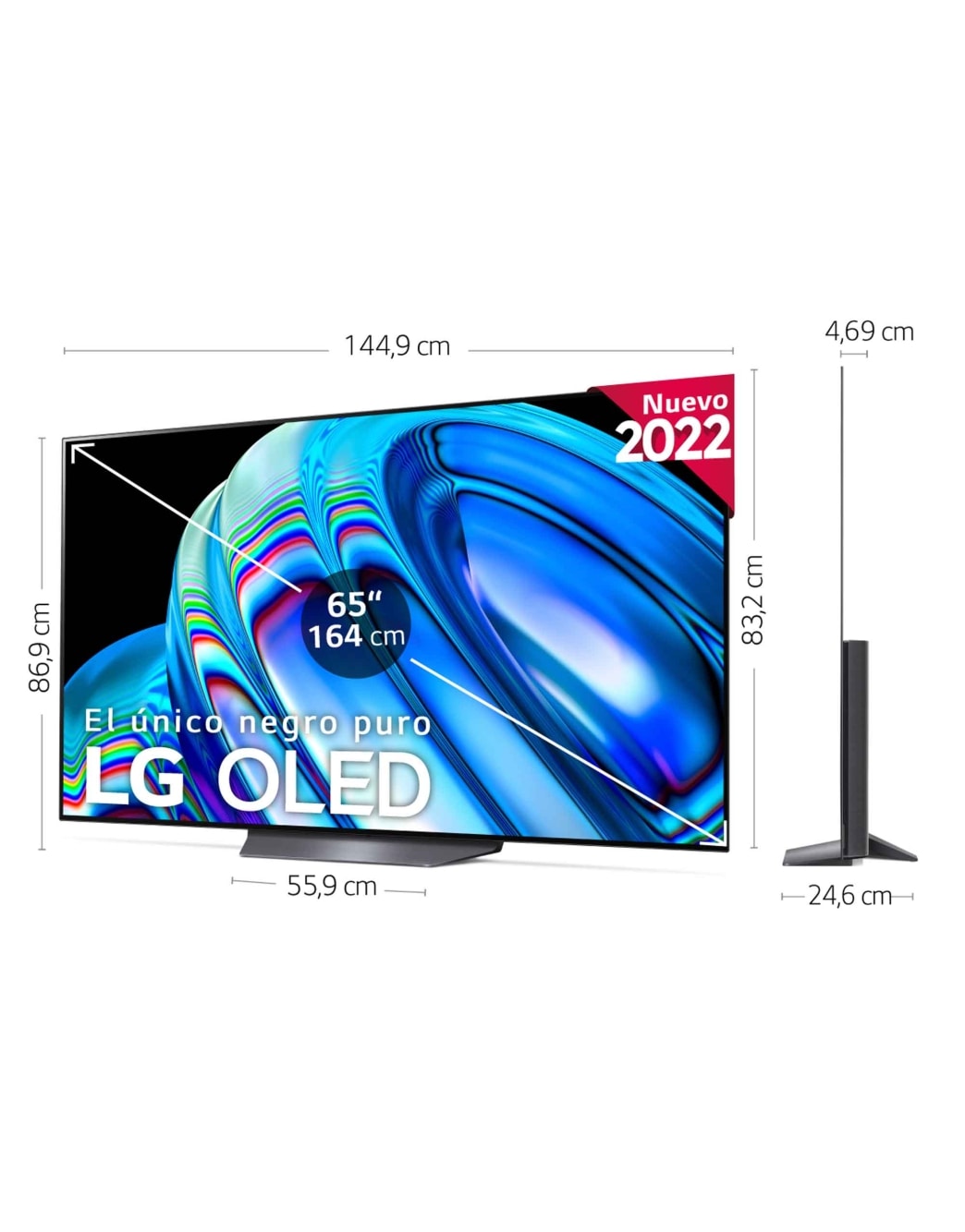 cortar litro haz Televisor LG 4K OLED evo, Procesador Inteligente de Máxima Potencia 4K a9  Gen 5 con IA, compatible con el 100% de formatos HDR, HDR Dolby Vision,  Dolby Atmos, Smart TV webOS22, el
