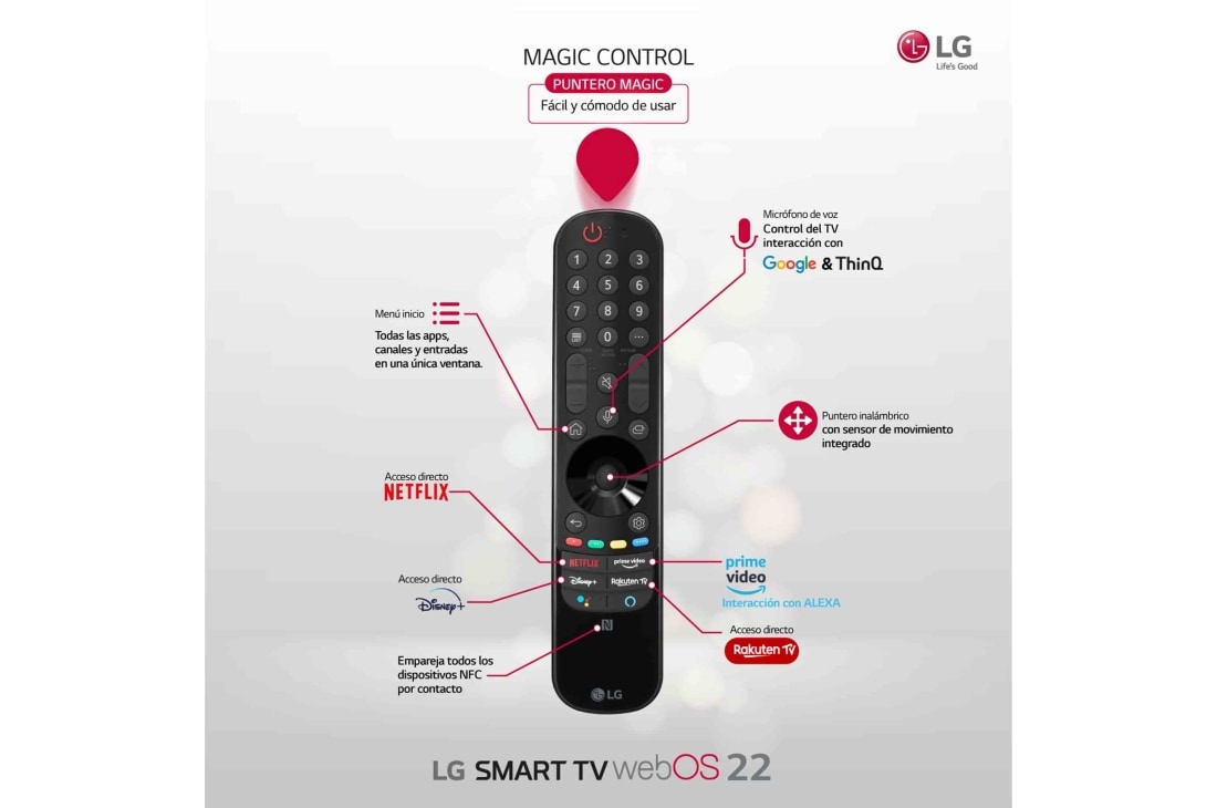 Mando a Distancia Original Magic Control UHD 4K Smart TV LG // OLED55B9PLA