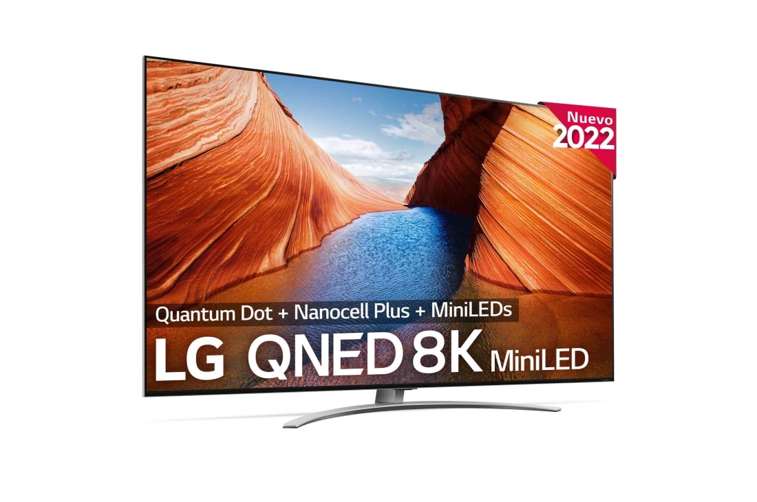 LG Televisor LG 8K QNED Mini LED, Procesador Inteligente de Máxima Potencia 8K α9 Gen 5 con IA, compatible con el 100% de formatos HDR, HDR Dolby Vision y Dolby Atmos, Smart TV webOS22, perfecto para Gaming., Imagen del televisor 86QNED996QB, 86QNED996QB