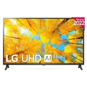 LG Televisor LG 4K UHD, Procesador de Gran Potencia 4K a5 Gen 5, compatible con formatos HDR 10, HLG y HGiG, Smart TV webOS22., Imagen vista frontal del televisor 65UQ75006LF, 65UQ75006LF, thumbnail 4