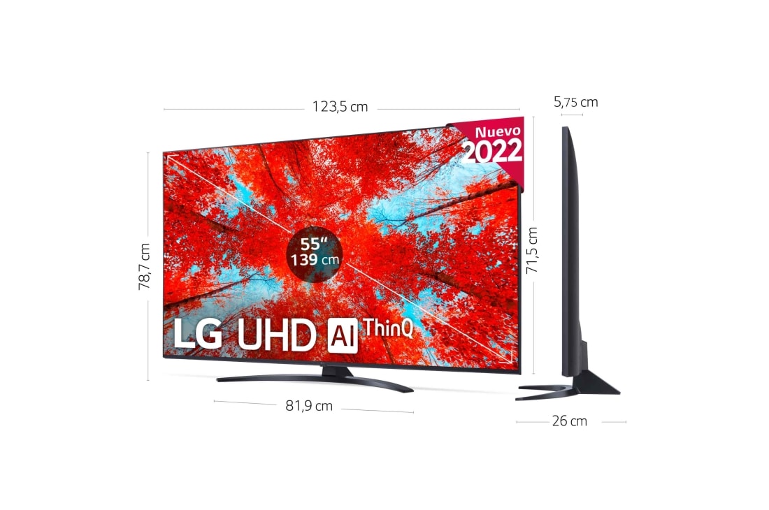 LG Televisor LG 4K UHD, Procesador de Gran Potencia 4K a5 Gen 5, compatible  con formatos HDR 10, HLG y HGiG, Smart TV webOS22.