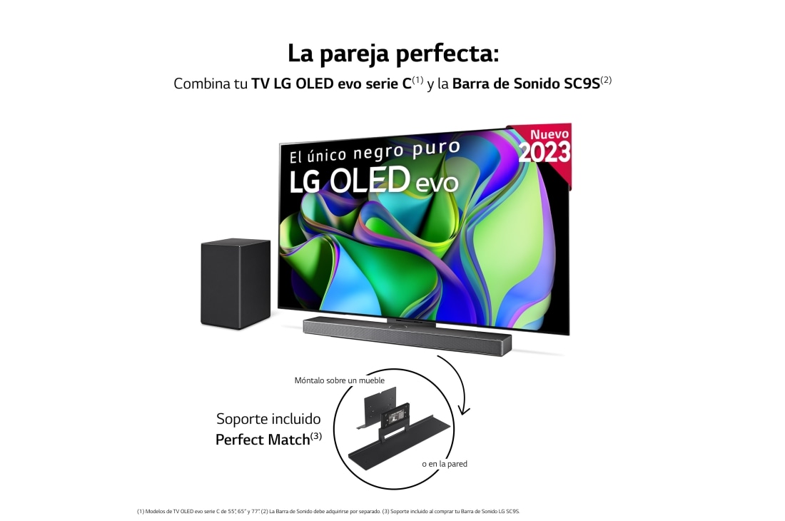 LG TV LG OLED evo 4K de 65'' C3, Procesador Máxima Potencia, Dolby Vision /  Dolby ATMOS, Smart TV webOS23, el mejor TV para Gaming.