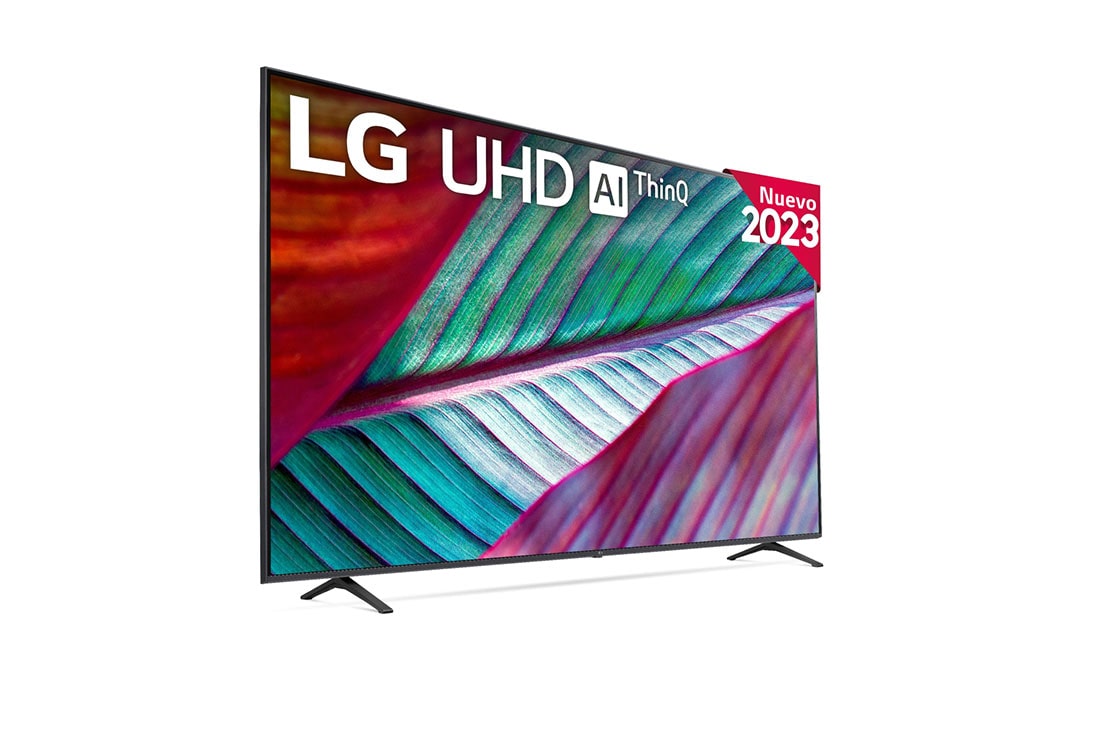 LG TV LG  UHD 4K de 86'' Serie 76, Procesador Alta Potencia, HDR10 / Dolby Digital Plus, Smart TV webOS23., front left view, 86UR76006LC