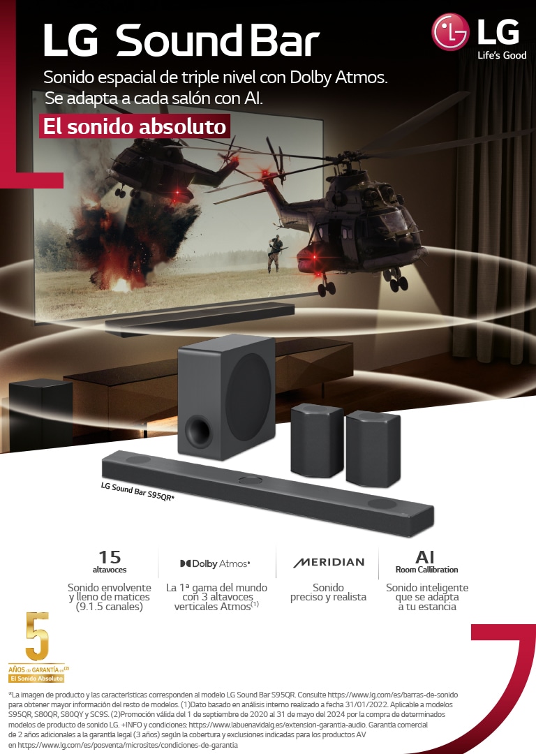 LG Barra de sonido y subwoofer inalámbrico S40Q - Canal 2.1, salida de 300  vatios, audio de cine en casa negro