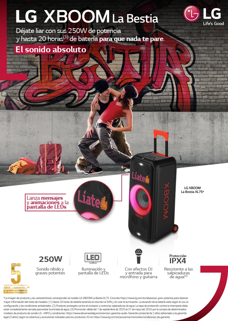 LG Equipo de sonido de 3500W de potencia LG XBOOM La Bestia de alta  potencia para