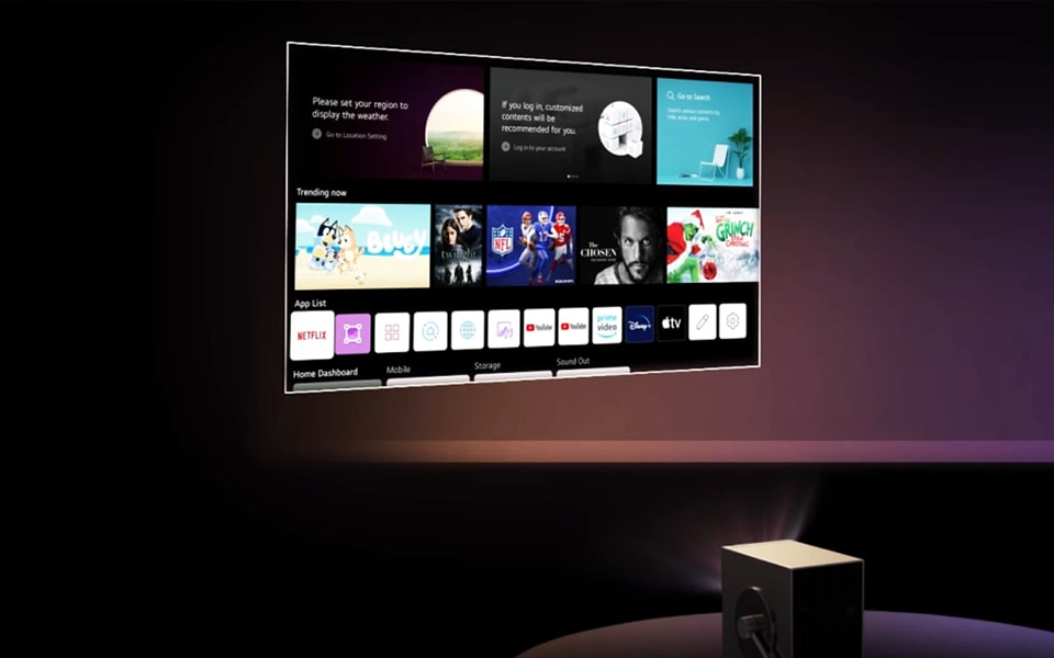 LG Channels on LG 4K projector