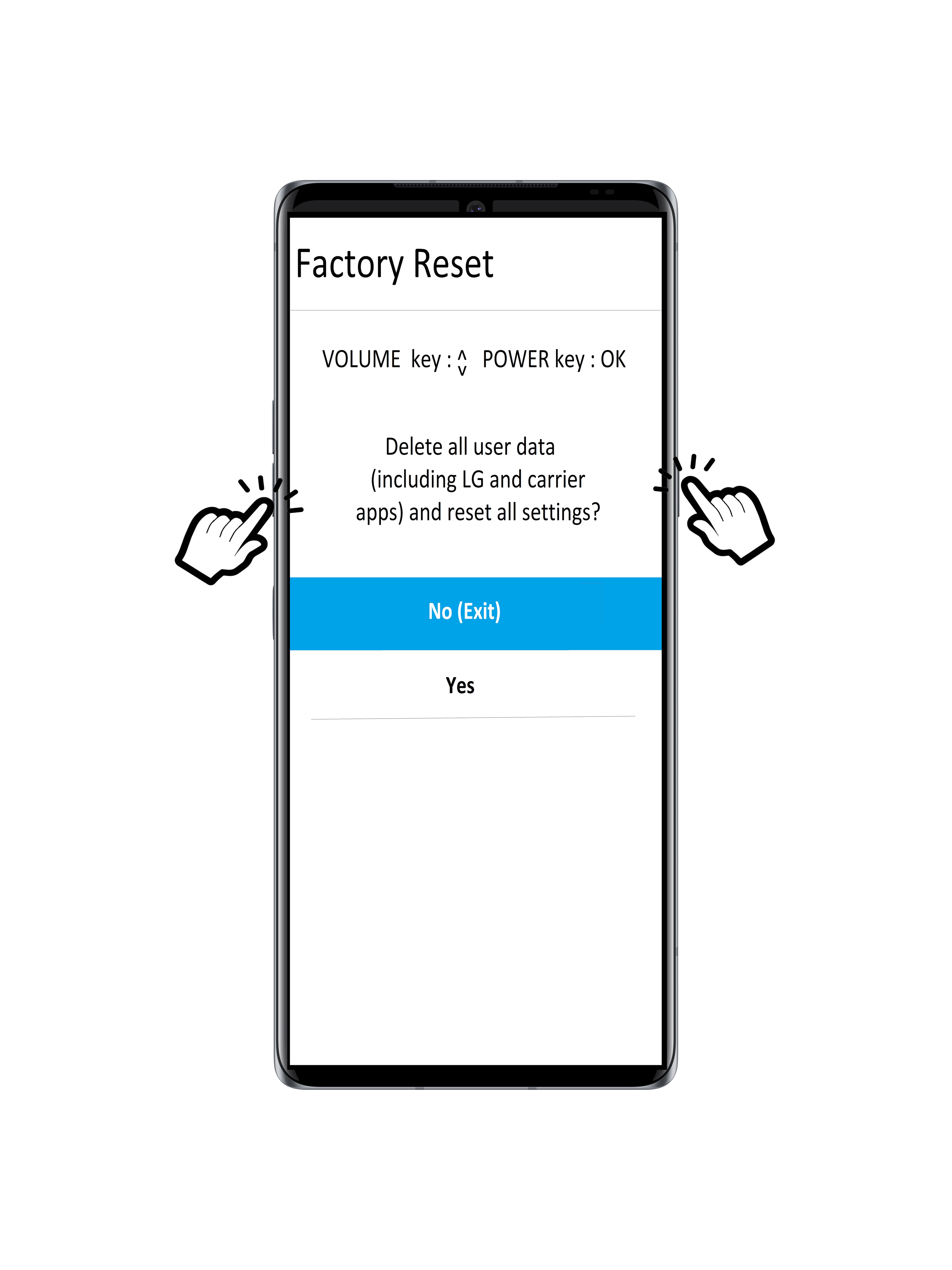 Hard/Factory Reset o restaurar datos de fábrica | LG España