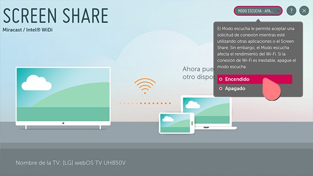 SmartShare: Screen Share con Miracast o Intel® Wi-Di | LG España