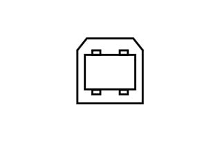 USB 3.0 upstream -kuvasymboli.