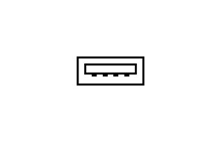 USB 3.0 downstream -kuvasymboli.