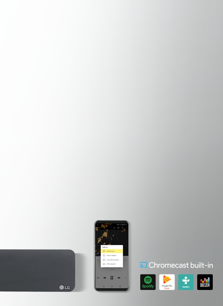 Sisäänrakennettu Chromecast<br>2