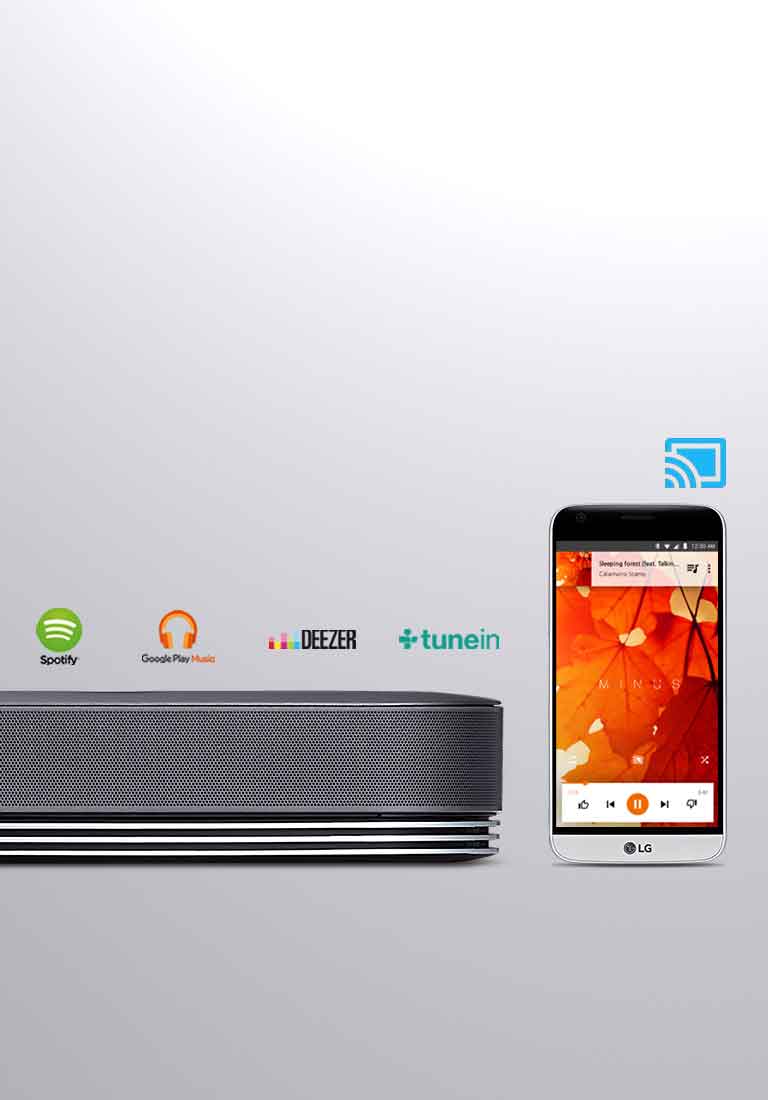 Sisäänrakennettu Chromecast<br>2