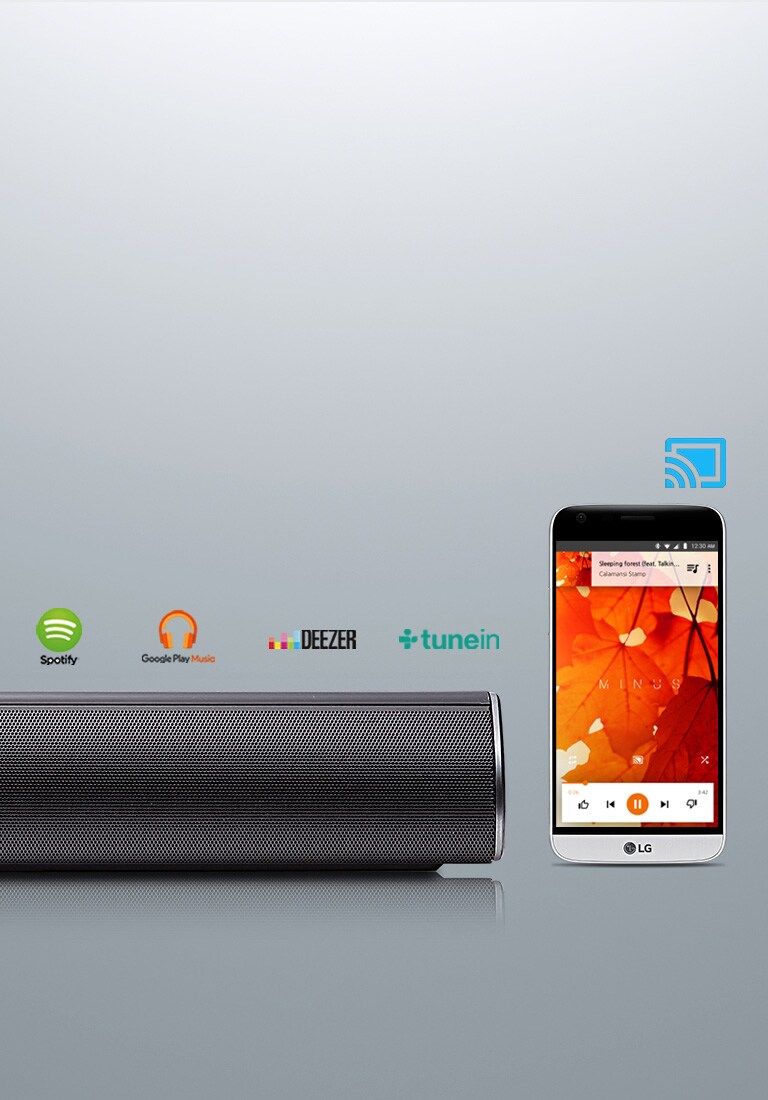 Sisäänrakennettu Chromecast<br>2