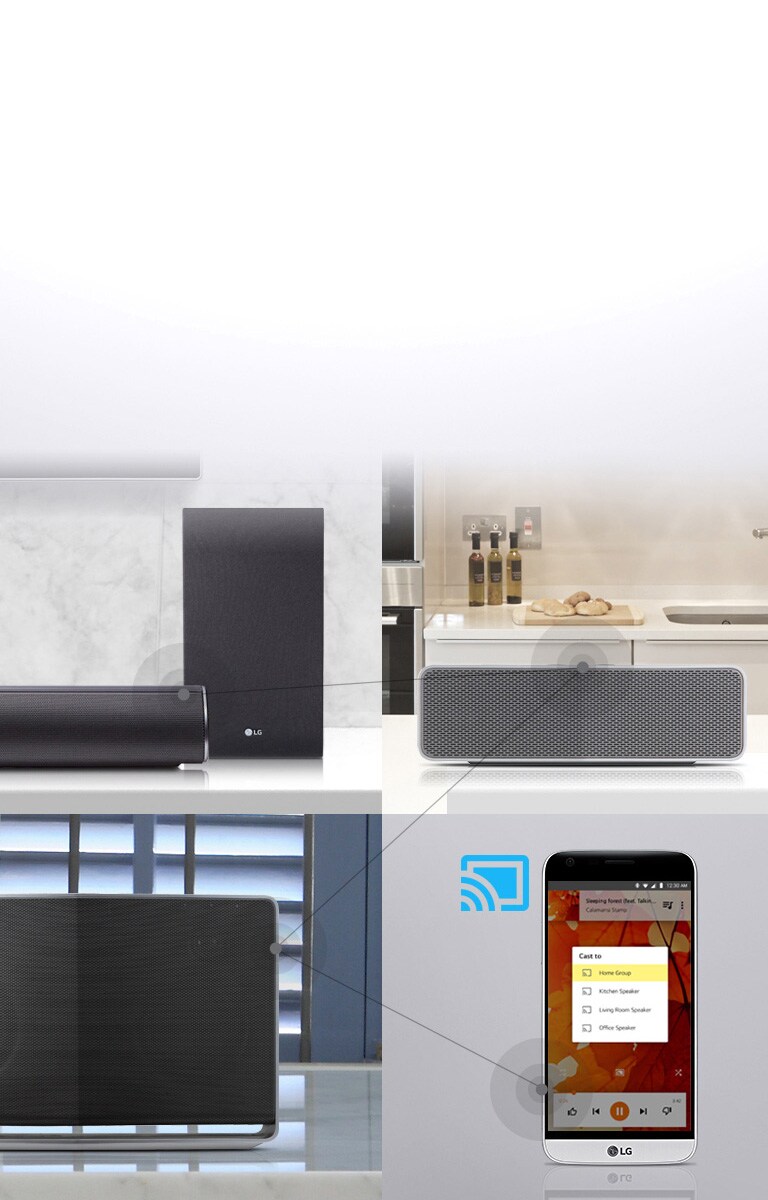 Musiikkia kautta koko kodin <br>Chromecast-audiolla<br>2