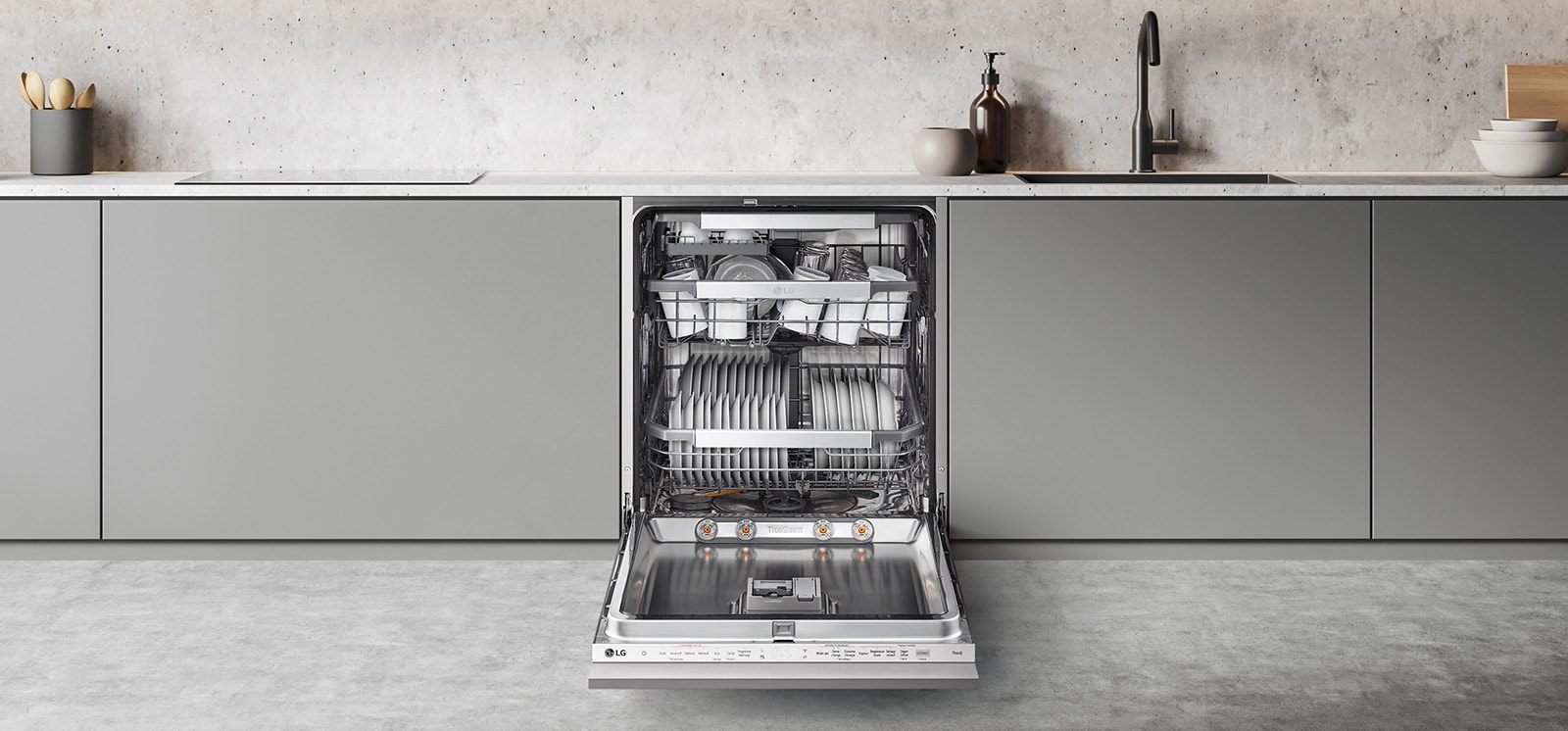 Videokuvaa korien säätämisestä erikokoisille astioille.